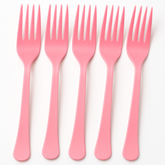 New Pink Plastic Forks - Solid Color Cutlery for Everyday Use